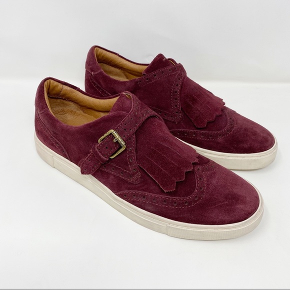 Frye Shoes - Frye Gemma Kilty Suede Sneaker in Bordeaux 8